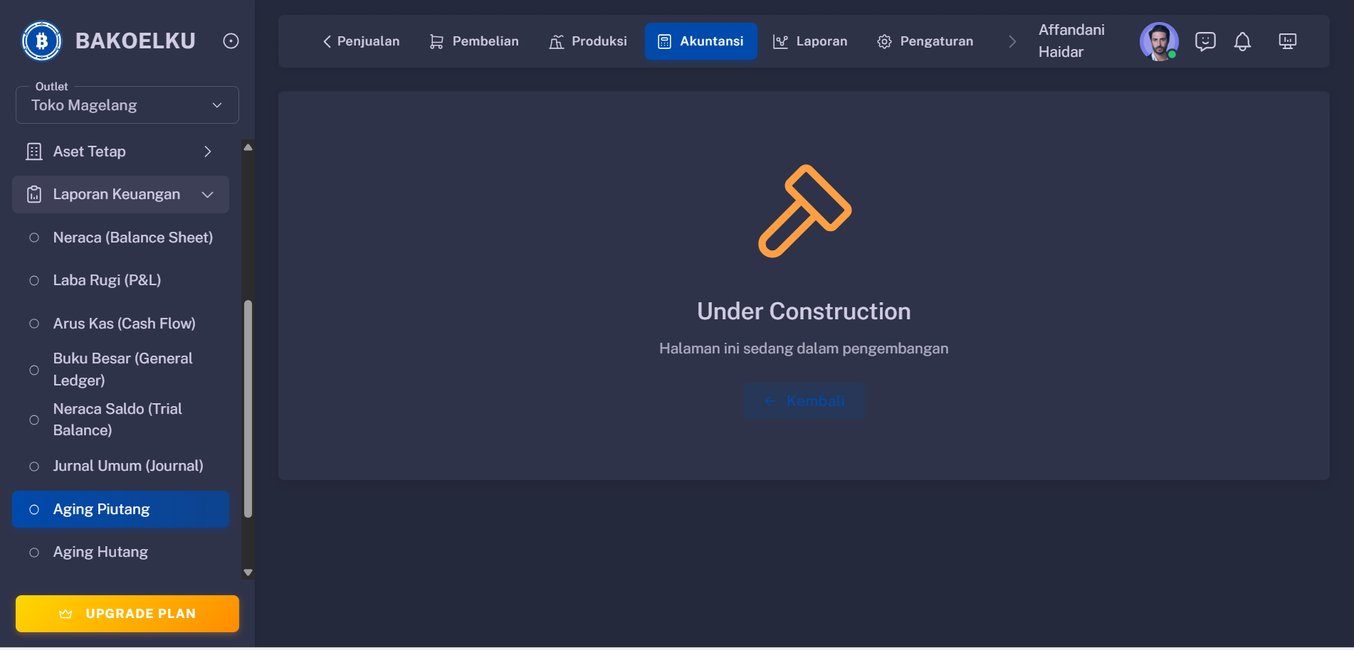 Aging Piutang Interface