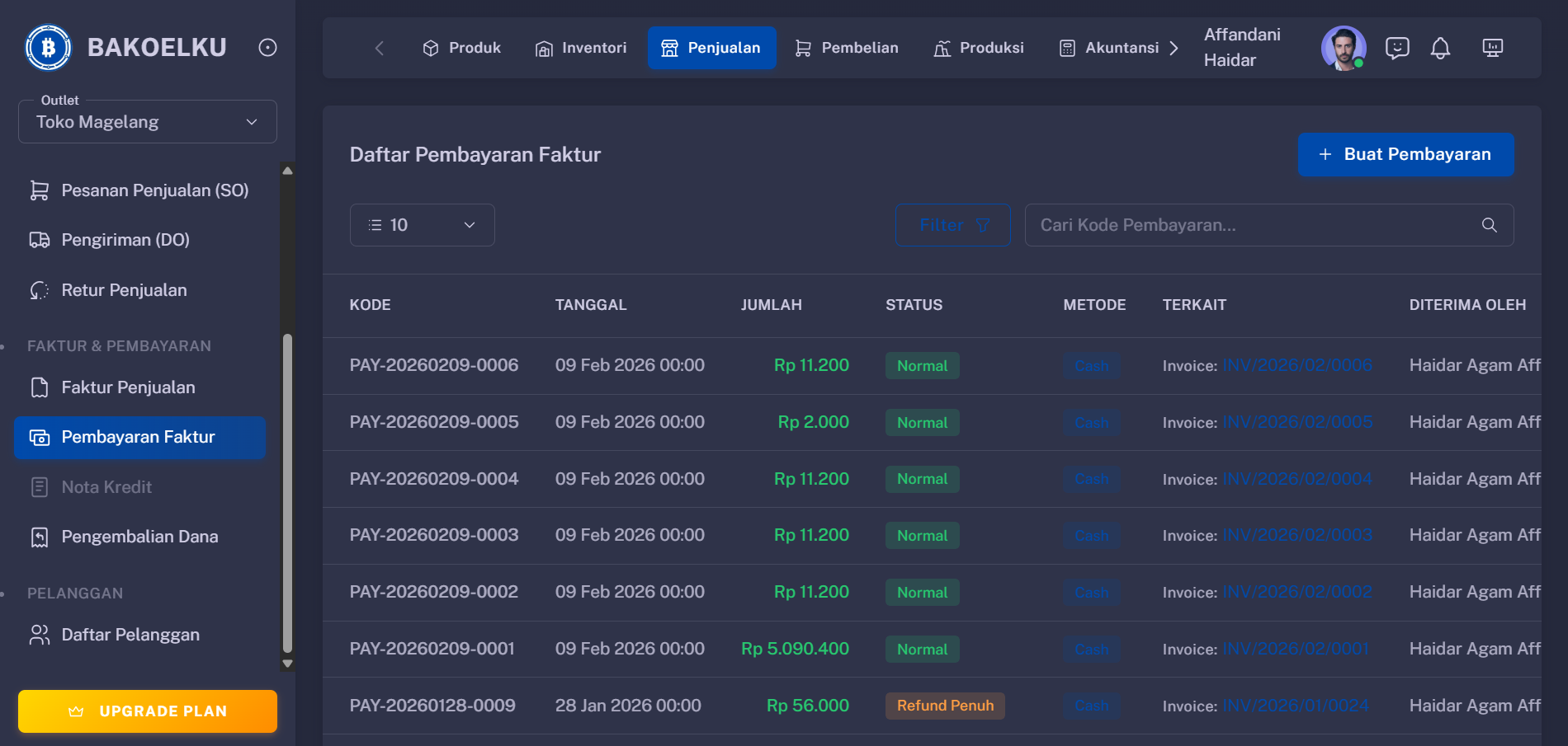 Invoice Payment Interface